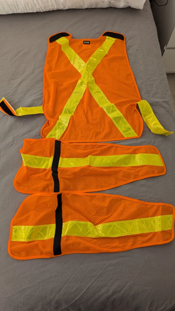 Uline Safety Vest with Leg Straps - Orange - Size S/XL thumbnail
