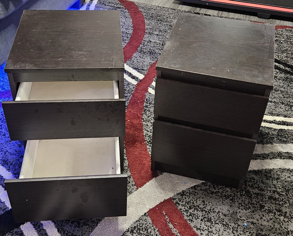 Pair of IKEA MALM 2-Drawer Nightstands