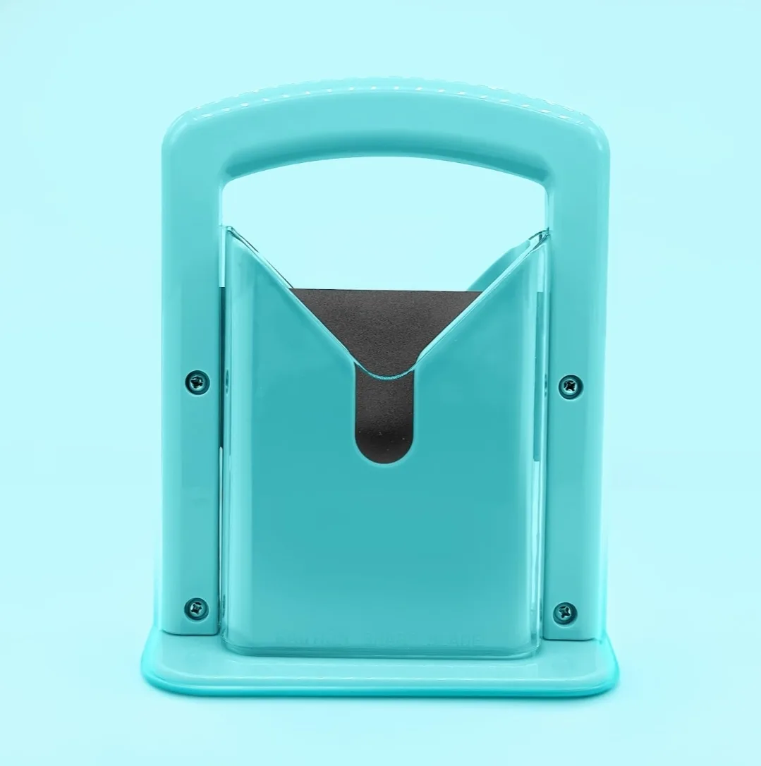 Stainless Steel Bagel Slicer with Safety Handle - Aqua Sky image indicator(7)