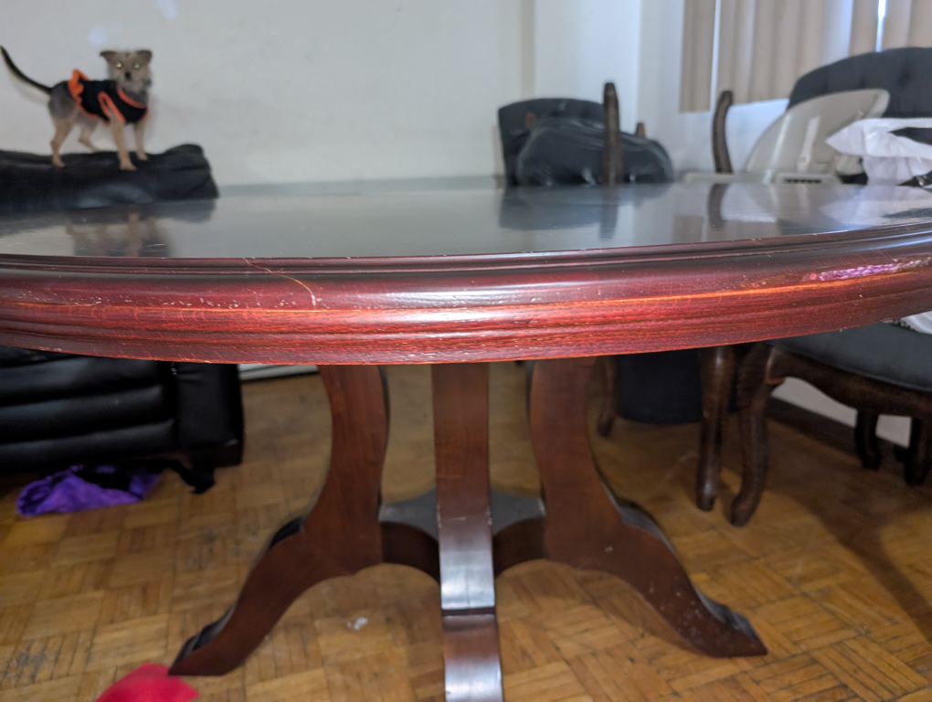 Dark Wood Dining Table and Five Chairs - photo 2