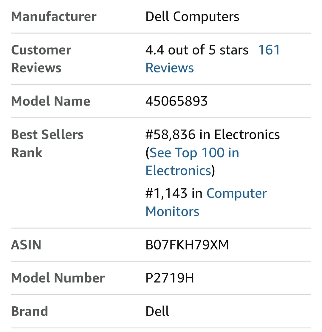 Dell P Series 27" LED Monitor - P2719H - Full HD 1080p image indicator(3)