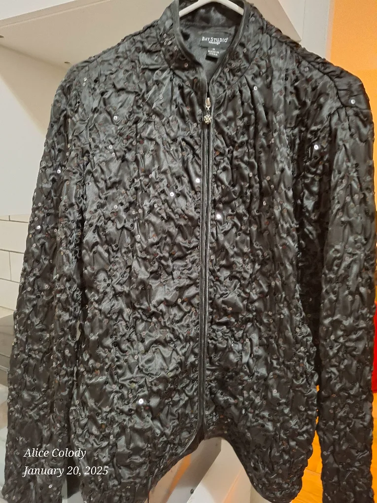 Sequin embellished black jacket image indicator(2)