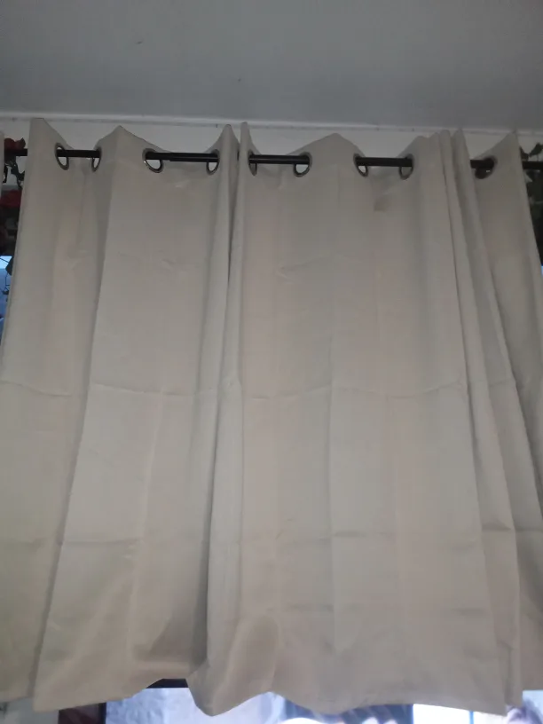 Beige Grommet Curtains - Set of 2 Panels image indicator(2)