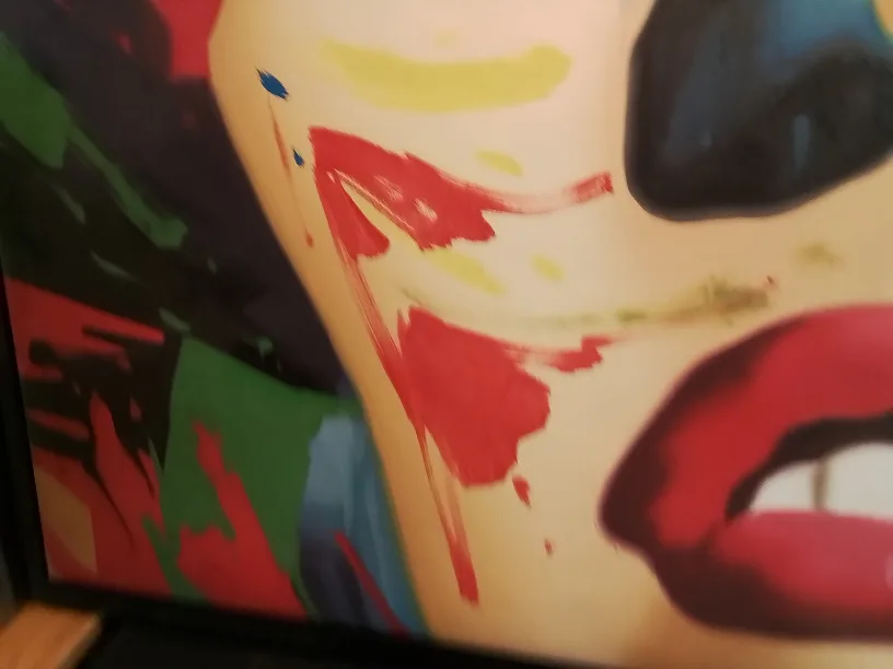 Large framed colourful pop art signed oil painting image indicator(7)