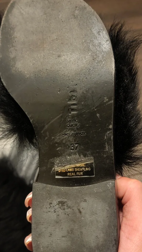 Tibi Kellen Black Shearling brazilian fur slides image indicator(6)