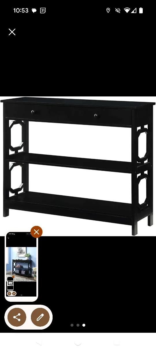 Black Console Table with Shelves image indicator(3)