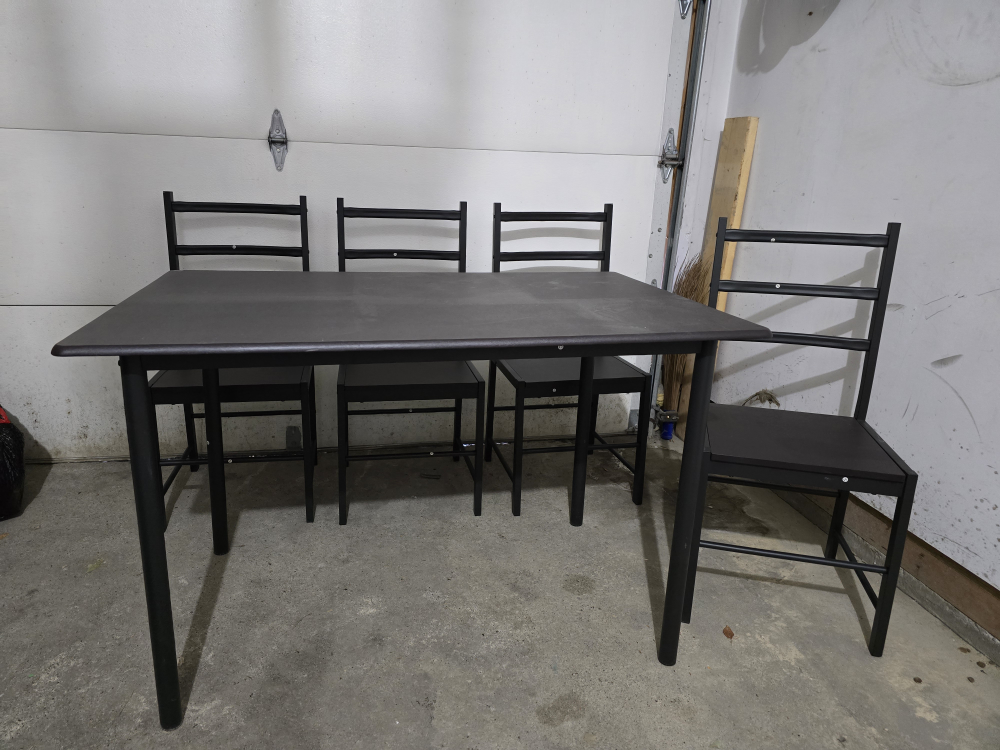 Black Dining Table and Chairs Set