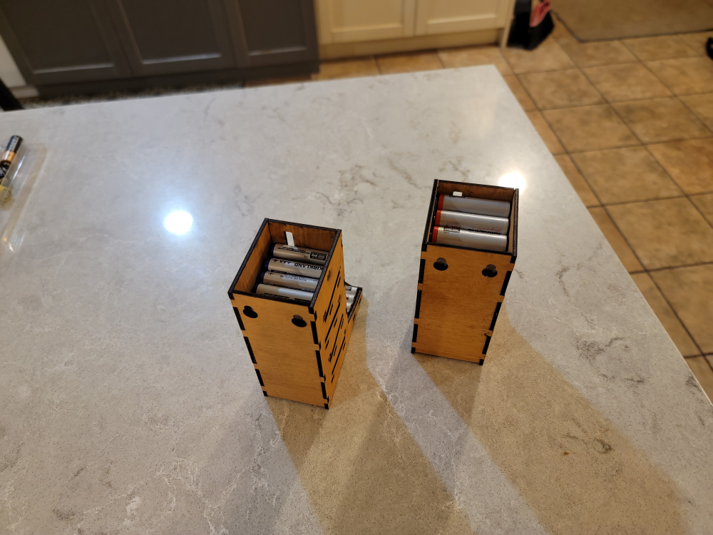 Two Wooden Battery Organizers for AA & AAA Batteries - photo 3