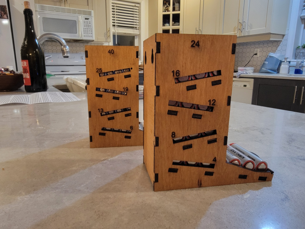 Two Wooden Battery Organizers for AA & AAA Batteries - photo 5