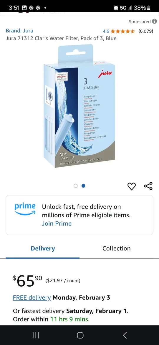 Jura Claris Blue Water Filter 3-Pack + Cleaning Tablets image indicator(3)