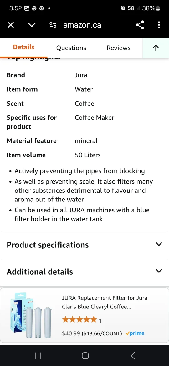 Jura Claris Blue Water Filter 3-Pack + Cleaning Tablets image indicator(5)