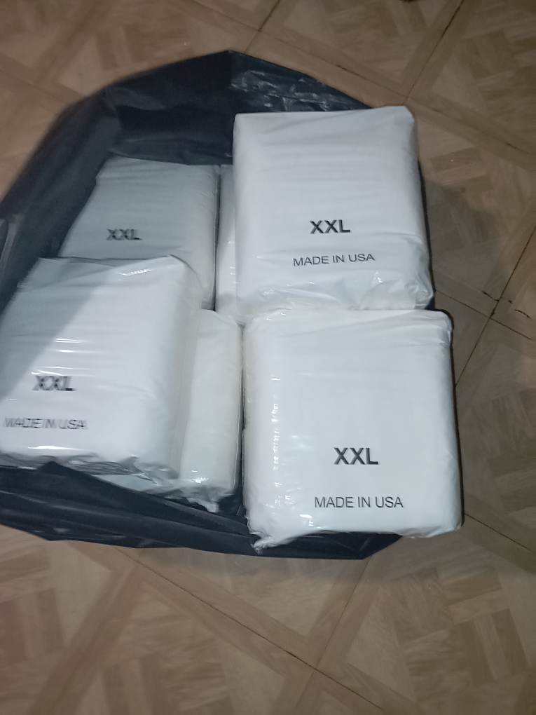 7 Packs XXL Adult Diapers, Made in USA