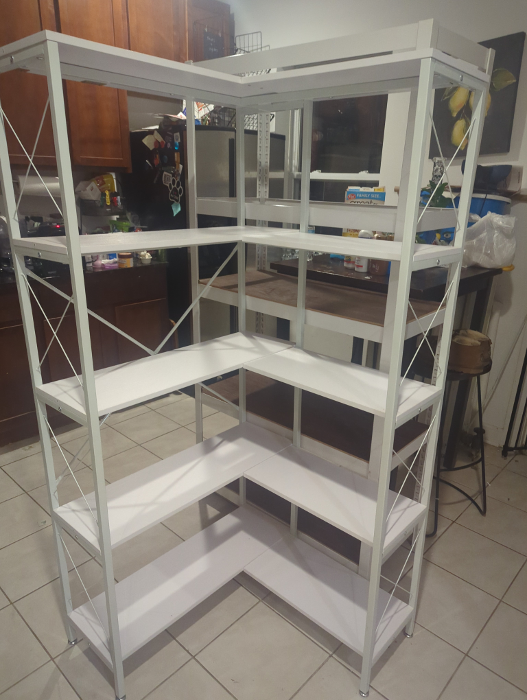 White Corner Shelving Unit