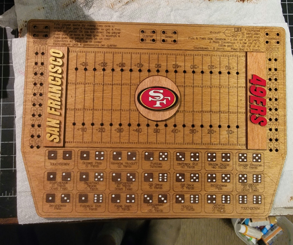 Customizable Laser Cut Wooden Football Dice Games - photo 3