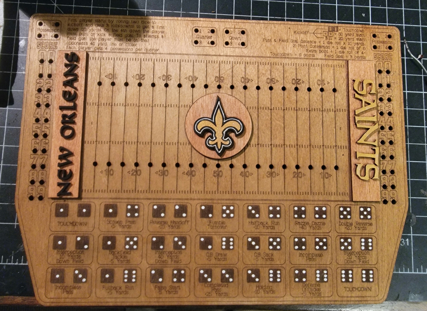 Customizable Laser Cut Wooden Football Dice Games - photo 5