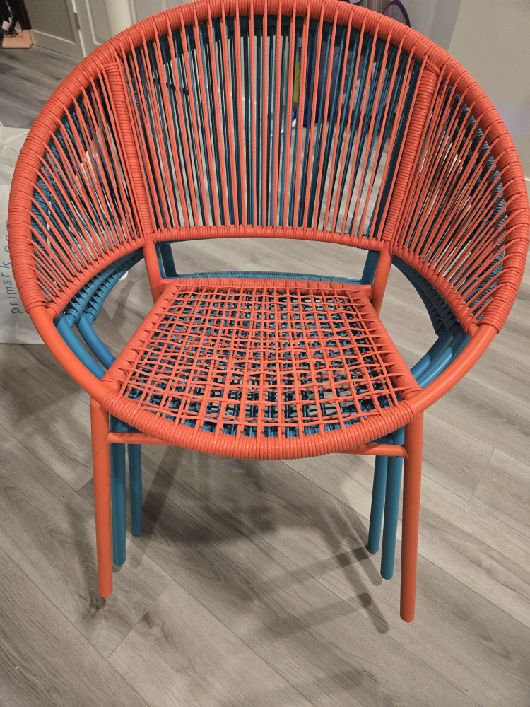 Colorful Rattan Garden Chairs x 4