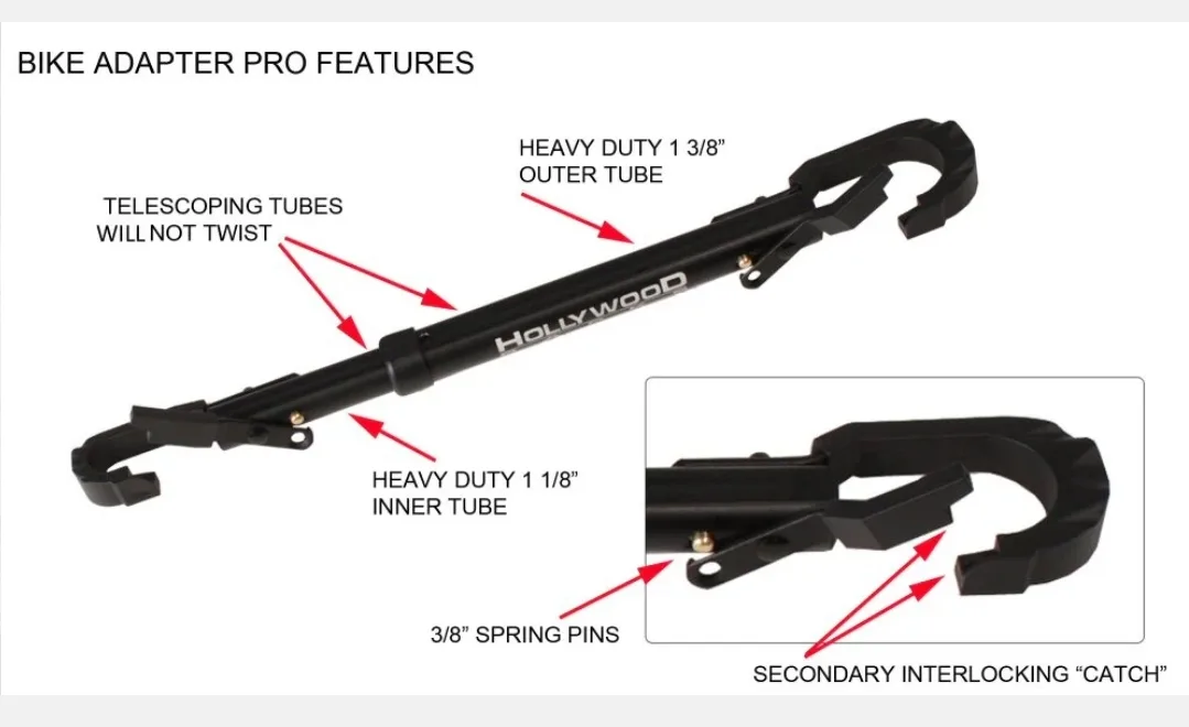 Hollywood Racks BA-Pro Bike Adapter, Black image indicator(3)