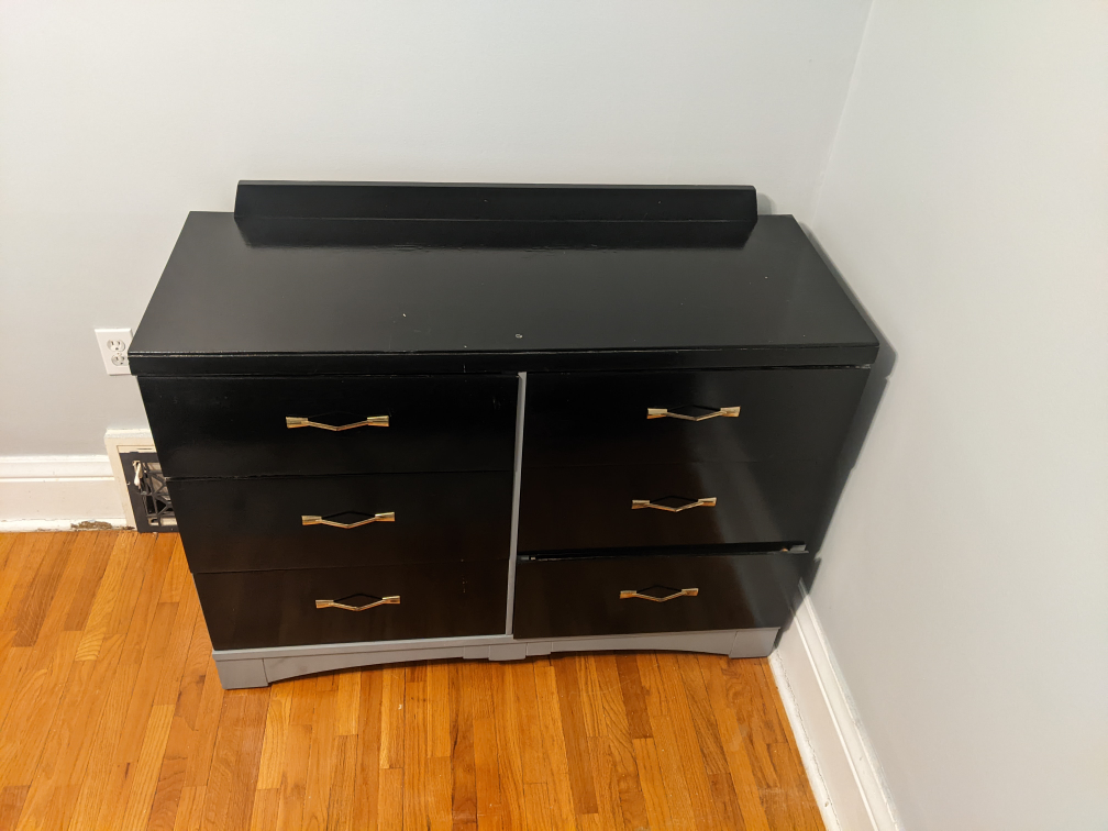 Mid-Century Modern Black & Grey Six-Drawer Dresser - photo 2