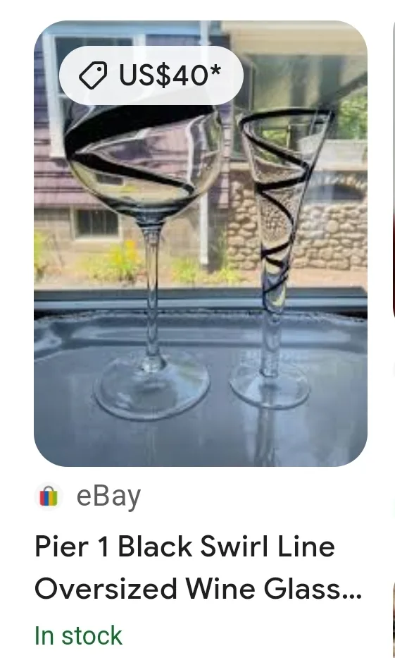 Pier 1 Swirl Balloon Wine Glasses (2) image indicator(4)