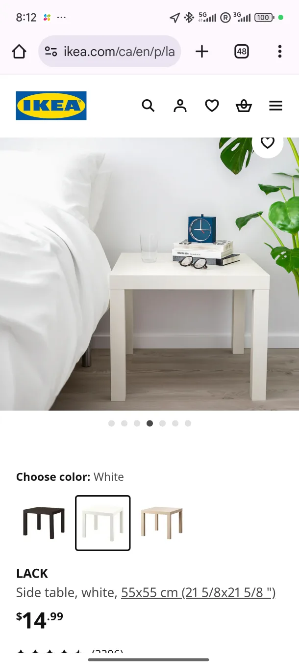 IKEA White Side Table thumbnail