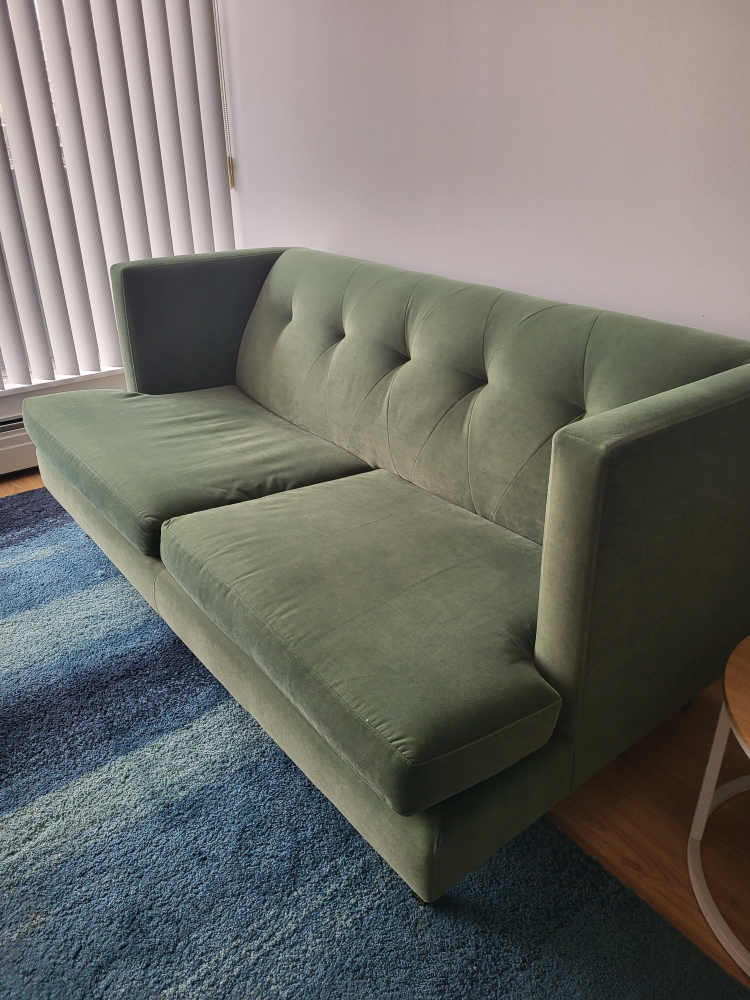 CB2 Green Velvet Sofa - photo 2