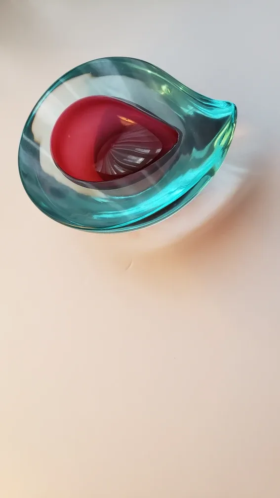 Mid-Century Modern Glass geode Decorative Bowl image indicator(2)