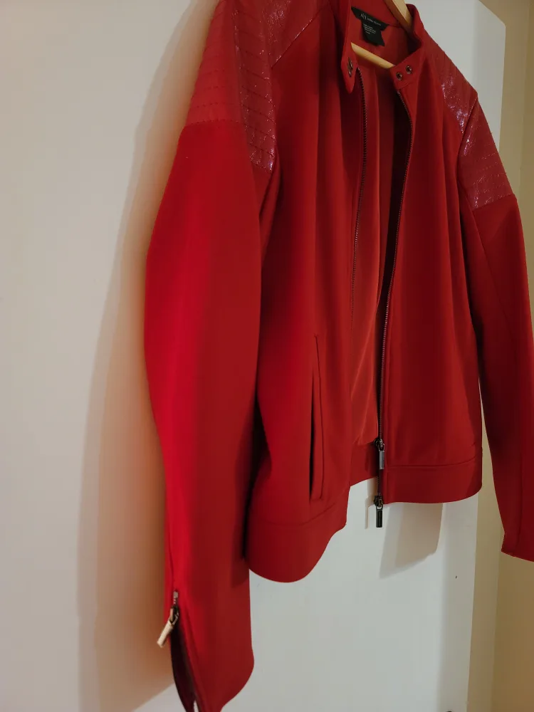 Armani Exchange Red Moto Jacket Size L/G image indicator(2)