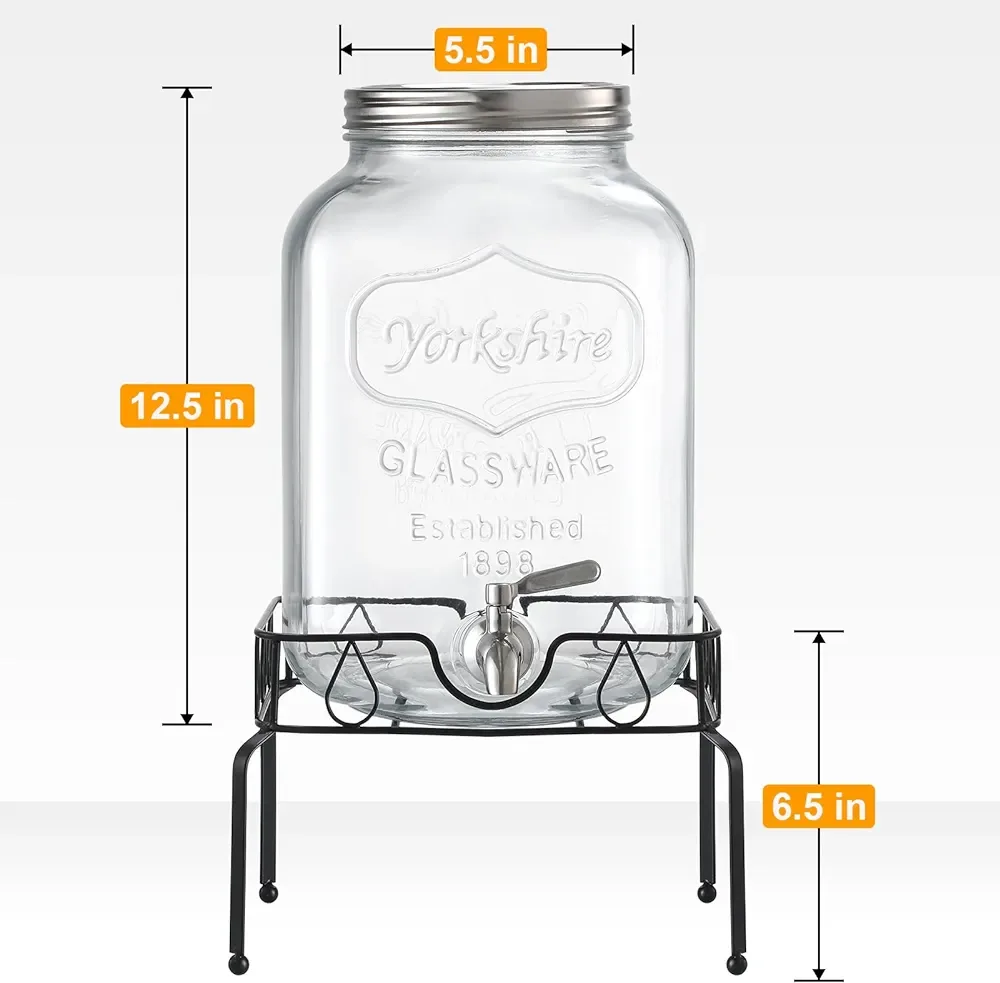 Glass Beverage Dispenser with Stand (comes in box) image indicator(2)