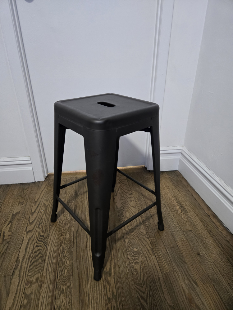 Dark Brown Metal Counter Stool x2