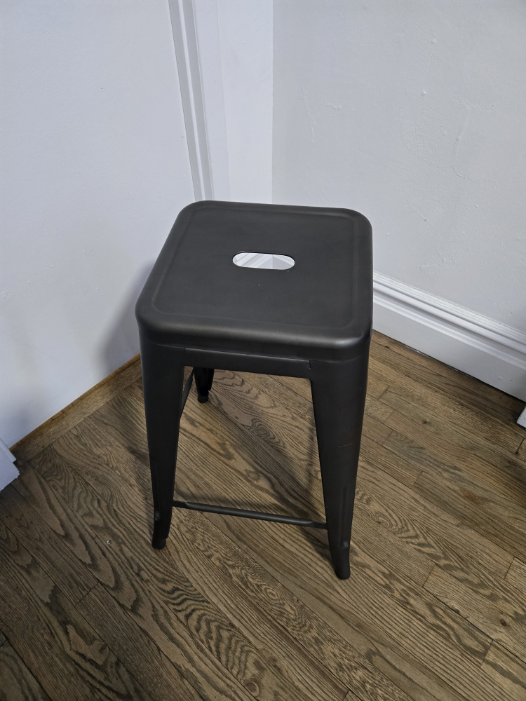 Dark Brown Metal Counter Stool x2 - photo 2