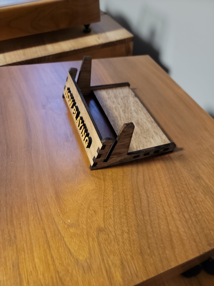 Wooden Now Playing Display Stand for Records Vinyl LPs