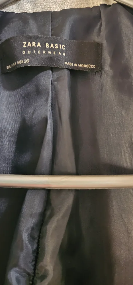 Zara Basic Grey Double-Breasted Blazer - Size 26 image indicator(6)