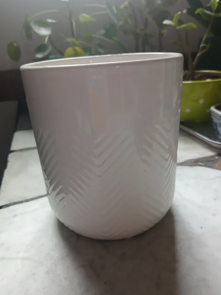White Ceramic Planter 5" thumbnail