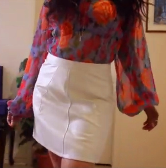 White Faux Leather Mini Skirt - photo 3
