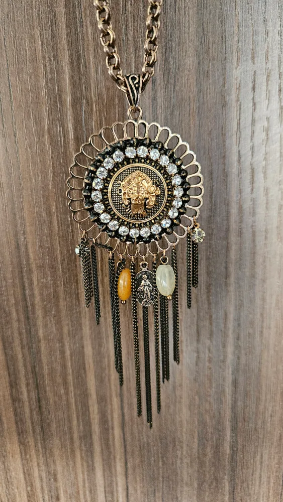 Gold and Black Statement Necklace, brand new image indicator(2)