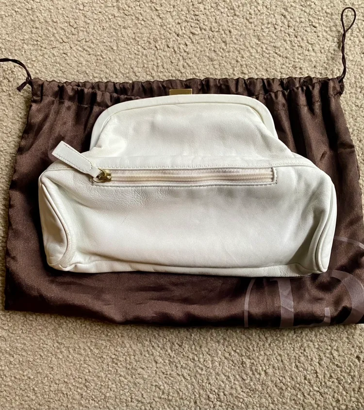 Danier White Leather Clutch image indicator(2)