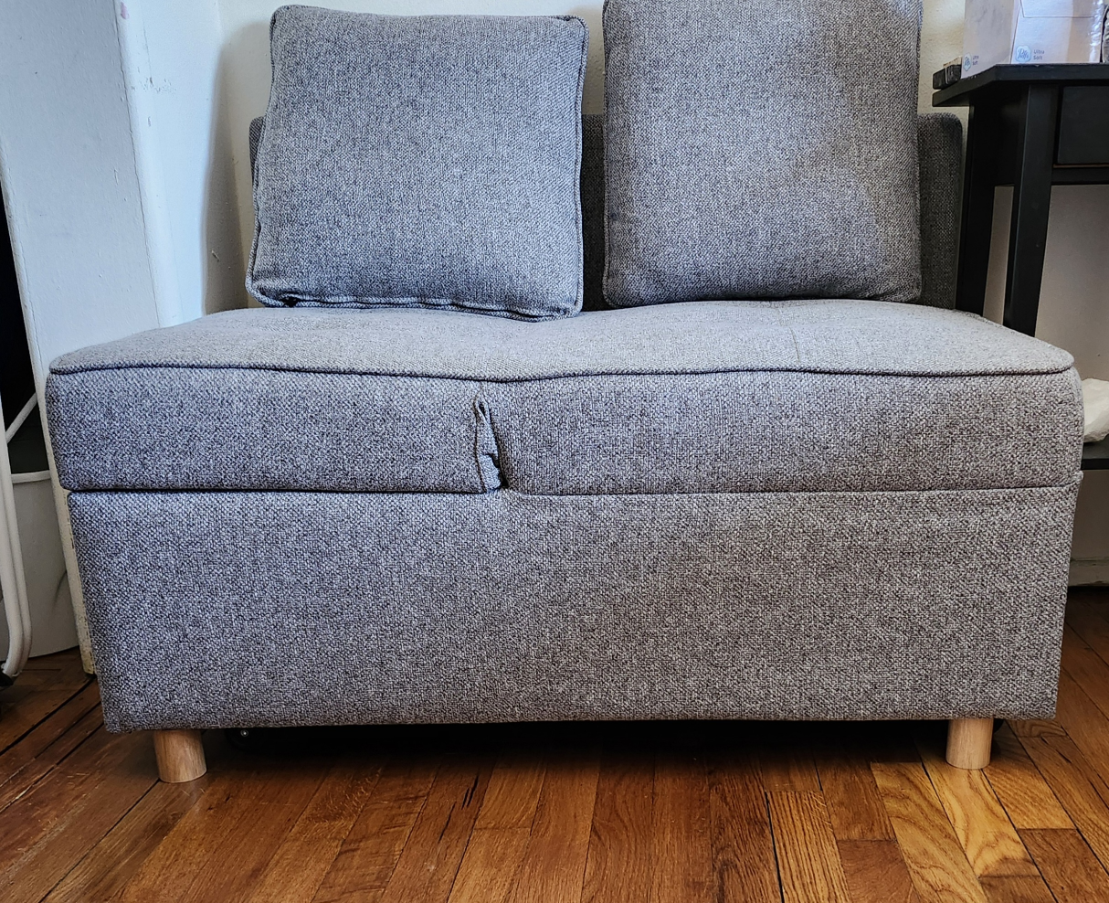 Heron 71" Dark Gray Convertible sleeper sofa