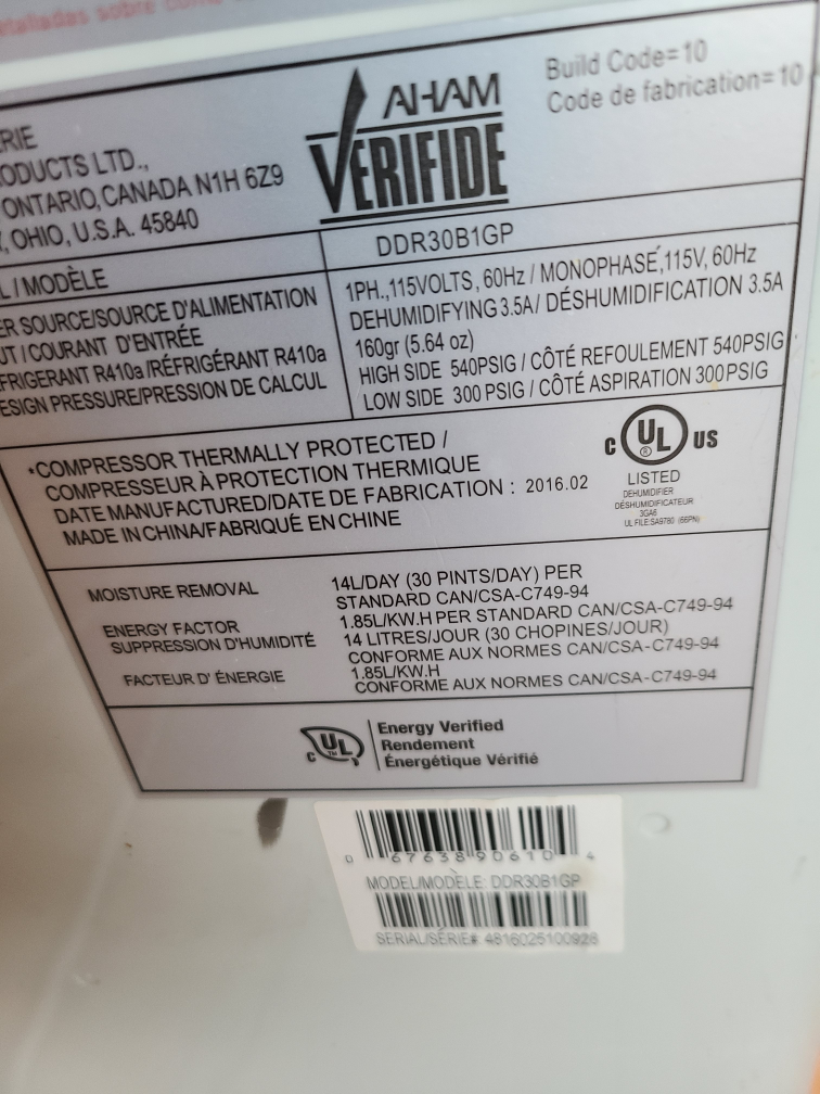 Danby Dehumidifier - photo 3