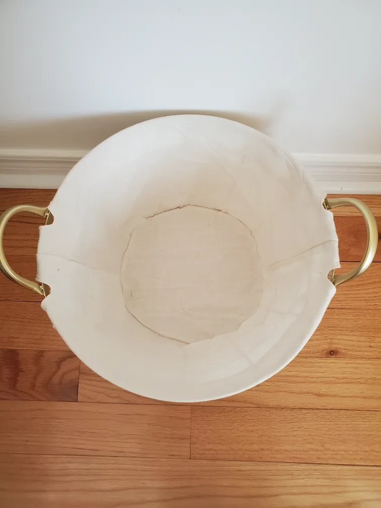 Gold Metal Wire Storage Basket with Removable Fabric Liner image indicator(2)