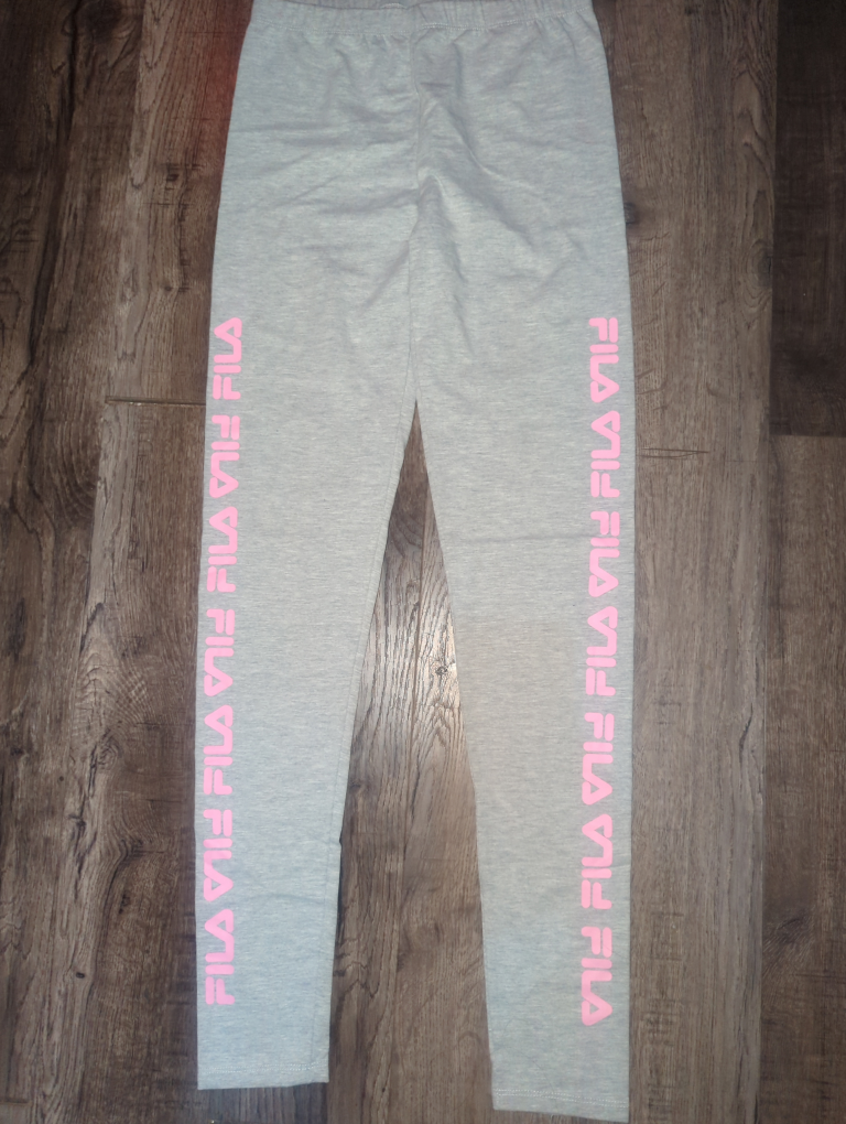 Fila Leggings Size X's grey with Fila in pink down the legs - photo 4