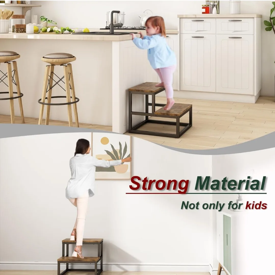 Wisdom Star 2-TIER STEP STOOL - Rustic Brown image indicator(4)