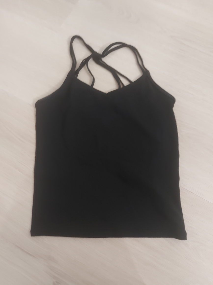 Black criss-cross back tank top