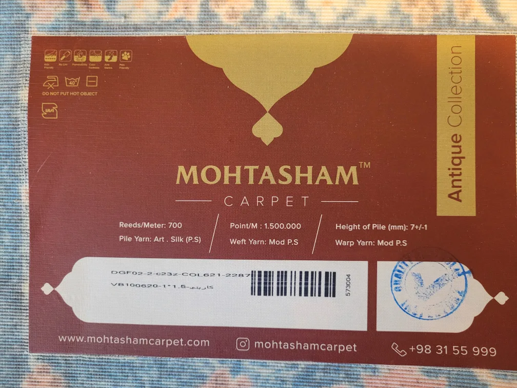 Blue and Pink Floral Persian Rug image indicator(2)