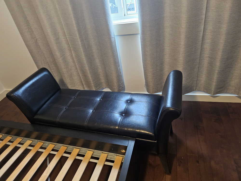 Black Storage Bench with Arms