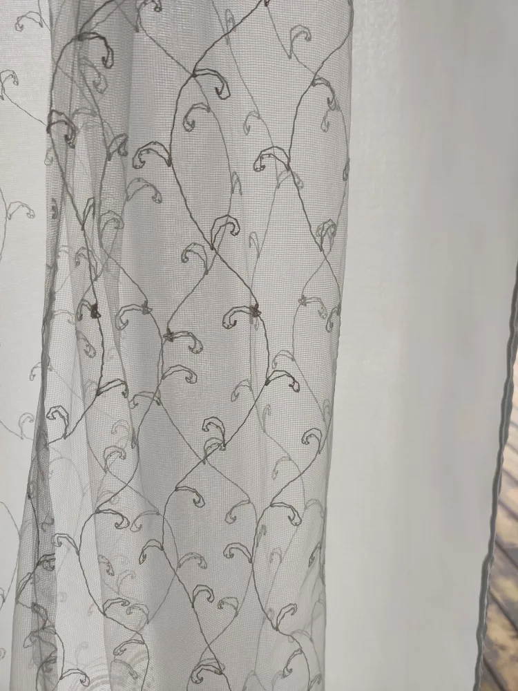 Sheer Curtains with Embroidered Detail - 2 Panels image indicator(4)
