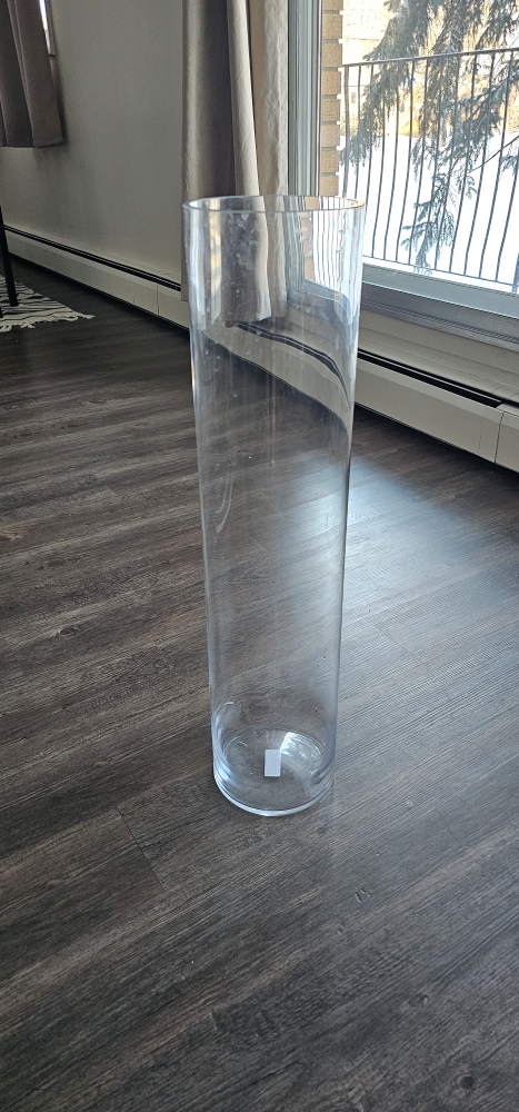 Tall Clear Glass Cylinder Vase