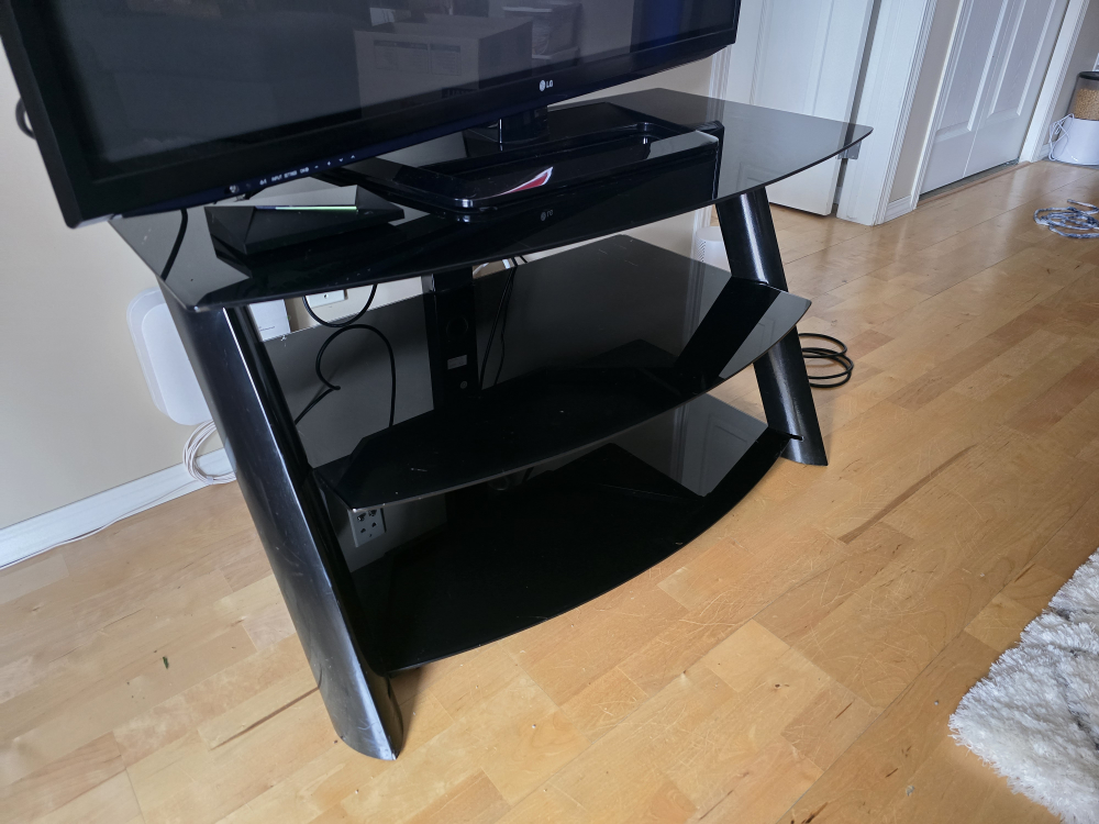 Black Glass TV Stand