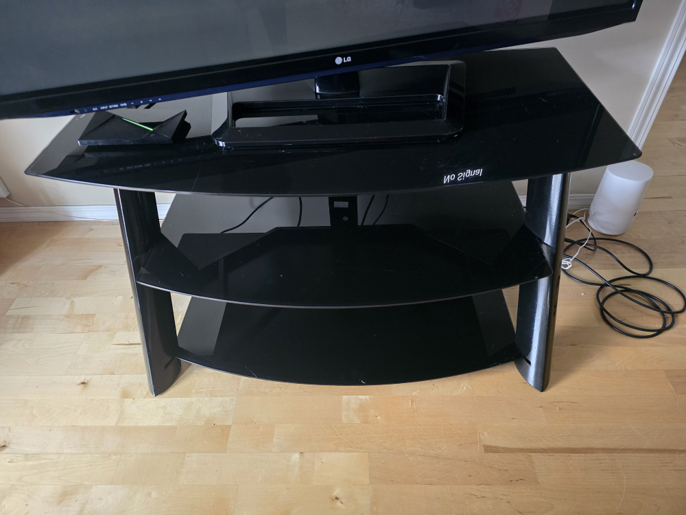Black Glass TV Stand - photo 2