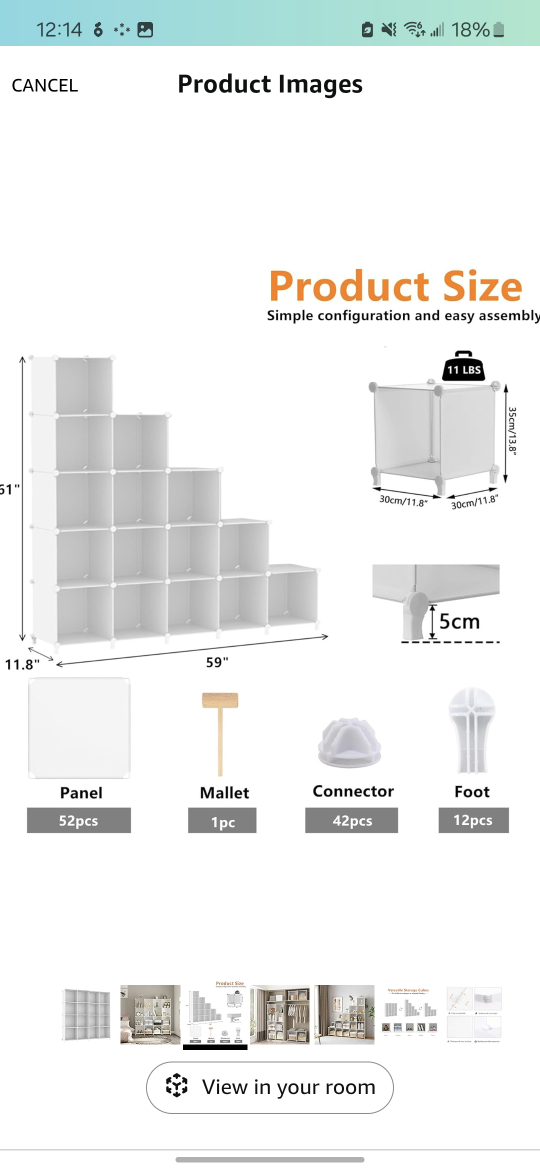 Cube storage Organizer