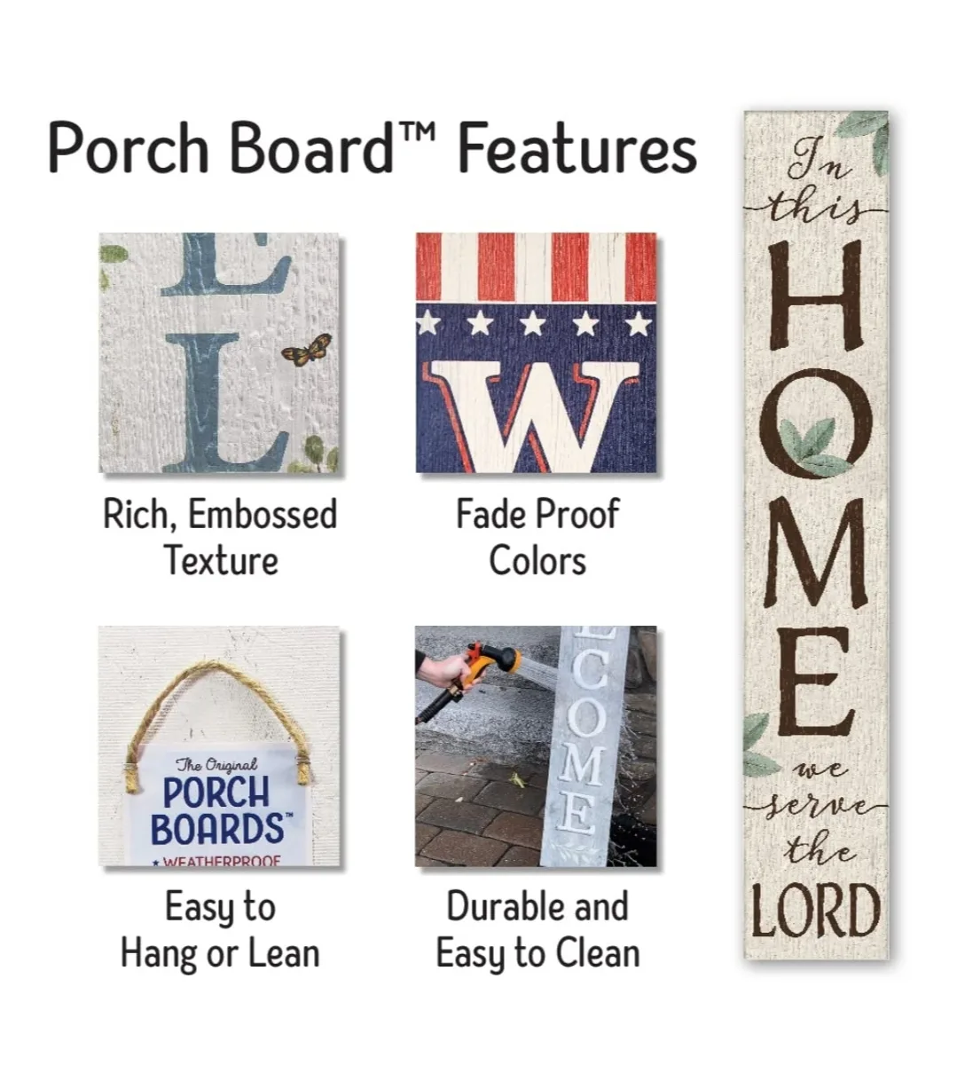 Welcome Sign, My Word! Serve the Lord, 8”x46.5” Porch Decor image indicator(7)